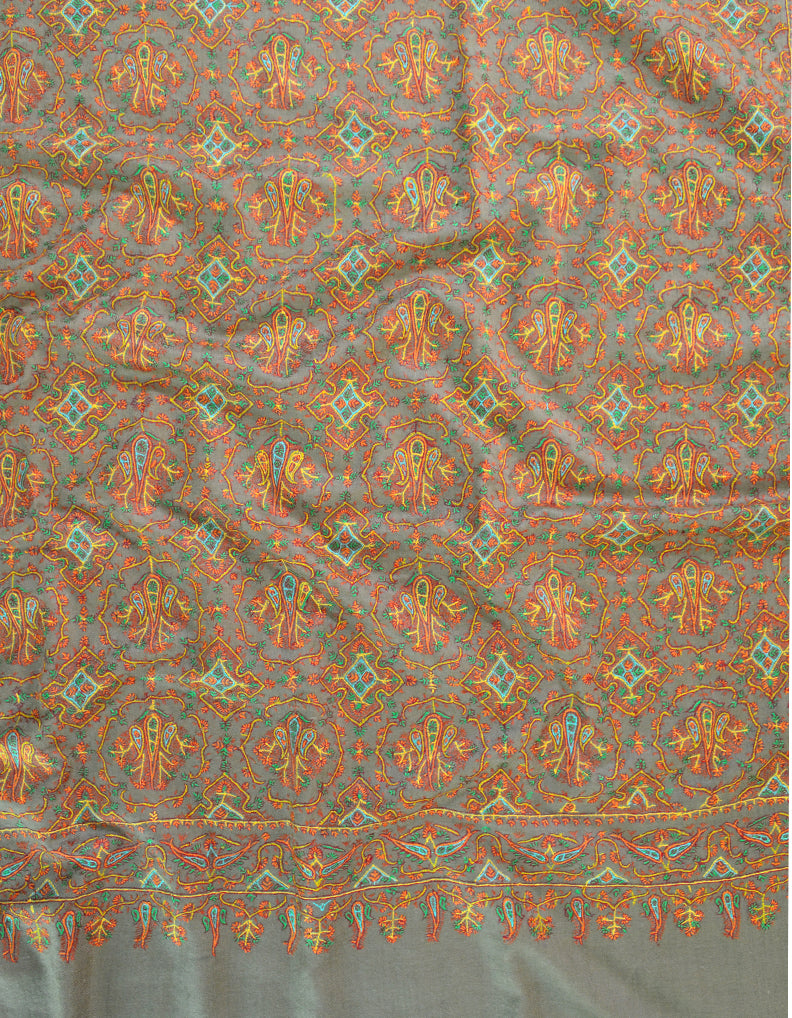 Natural Pashmina Shawl In Sozni 6153