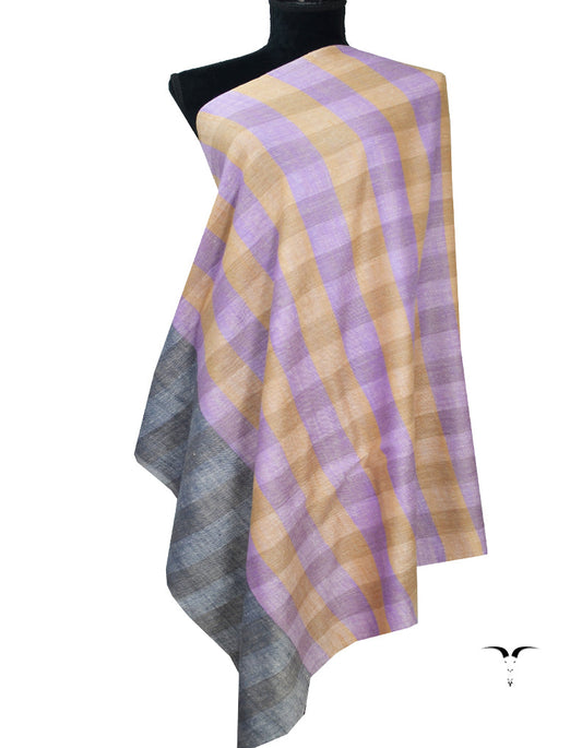 Lavender and Black Stripes Pashmina Shawl 7212