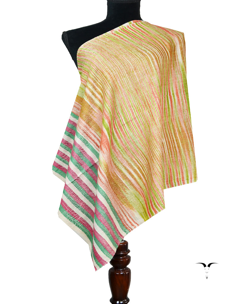 multicoloured striped pashmina stole 8478