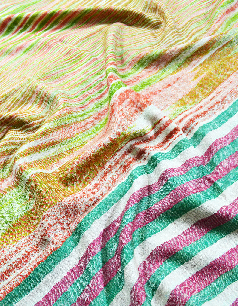 multicoloured striped pashmina stole 8478