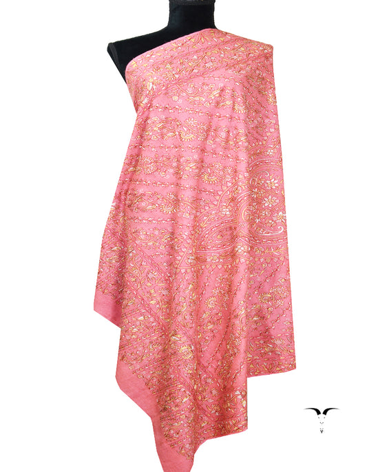 Flamingo kalamkari Pashmina shawl 8574 (Size M)