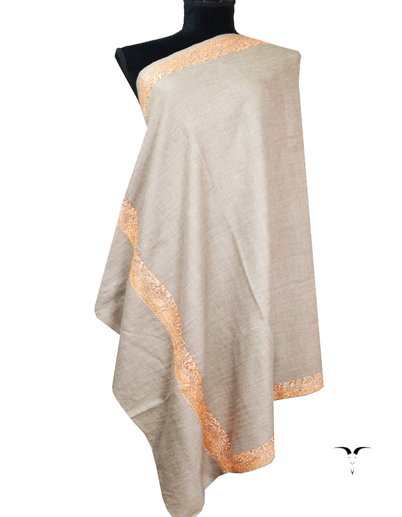 natural tilla embroidery pashmina shawl 8579