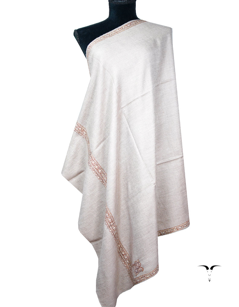 natural embroidery Pashmina shawl 8678