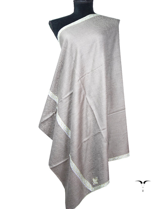 mink gray embroidery Pashmina shawl 8688