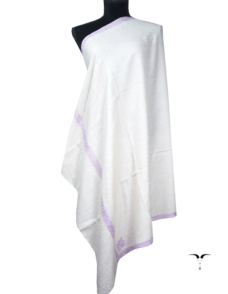 off-white embroidery Pashmina shawl 8694