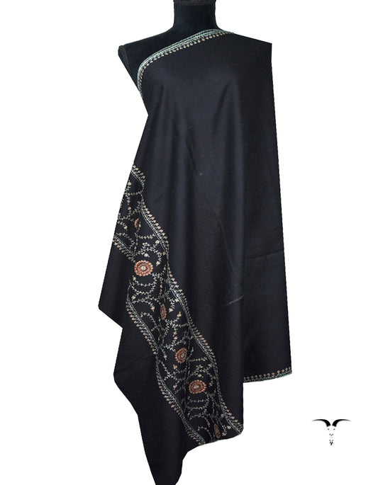 black embroidery pashmina shawl 8751