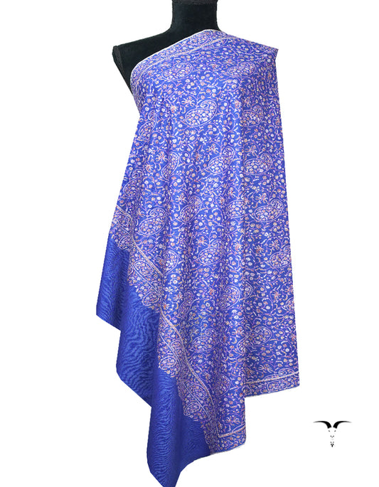 blue jamma embroidery pashmina shawl 8782