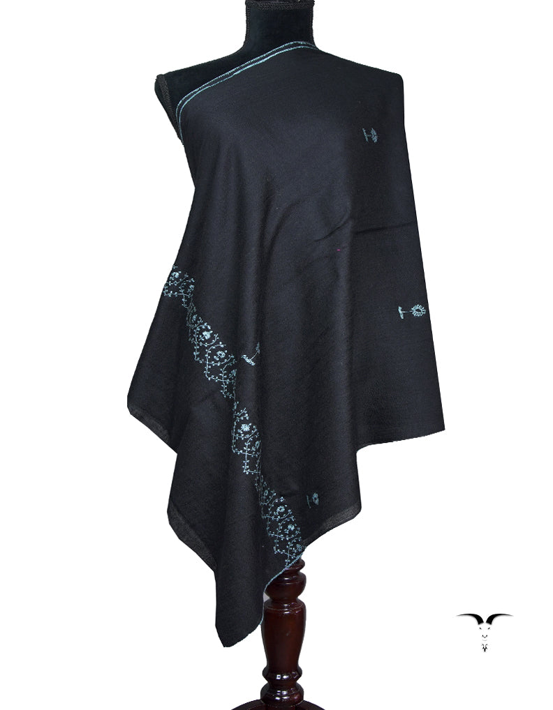 black embroidery pashmina stole 8797