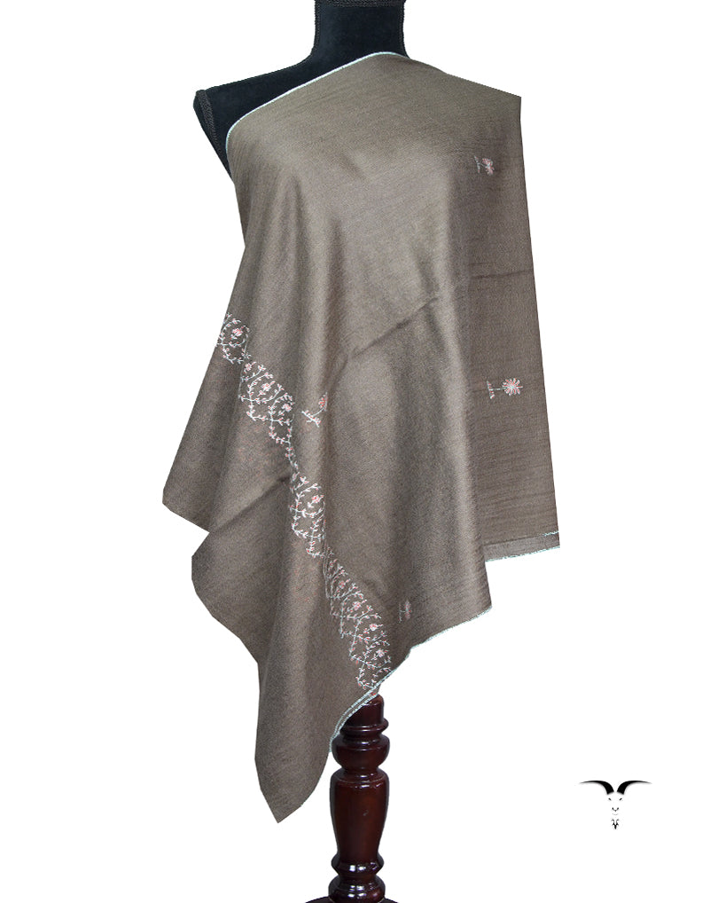 dark natural embroidery pashmina stole 8799