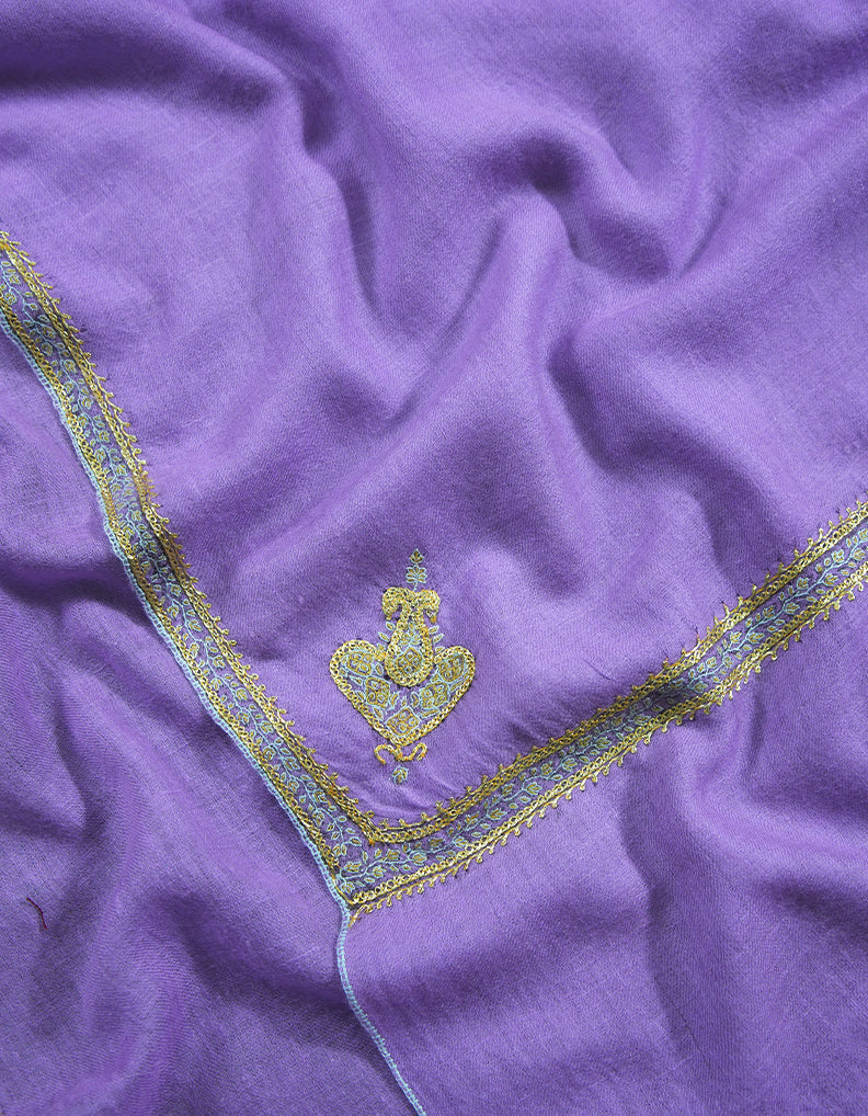 lavender tilla embroidery pashmina stole 8806