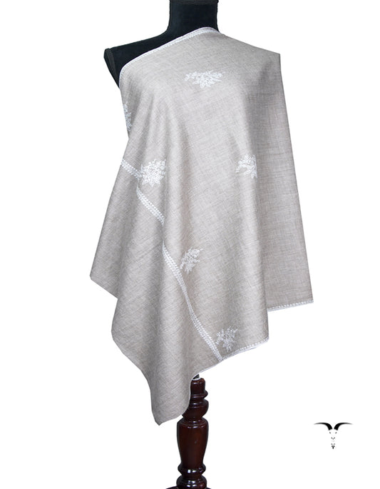 abalone gray booti embroidery pashmina stole 8809