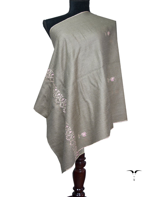 dark natural embroidery pashmina stole 8812