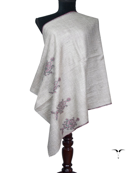 harbor gray embroidery pashmina stole 8813