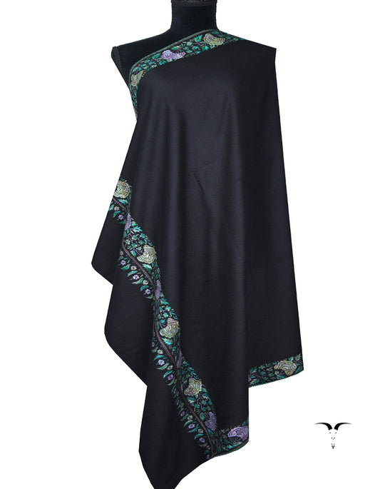 black embroidery pashmina shawl 8841