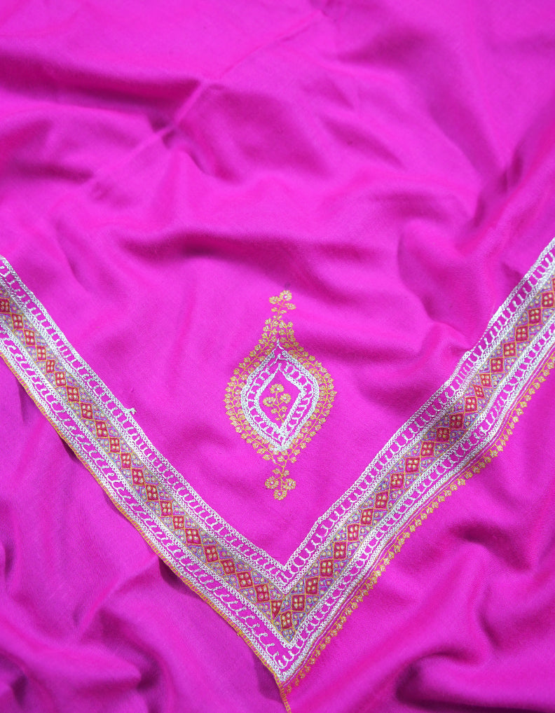 hot pink tilla embroidery pashmina shawl 8850