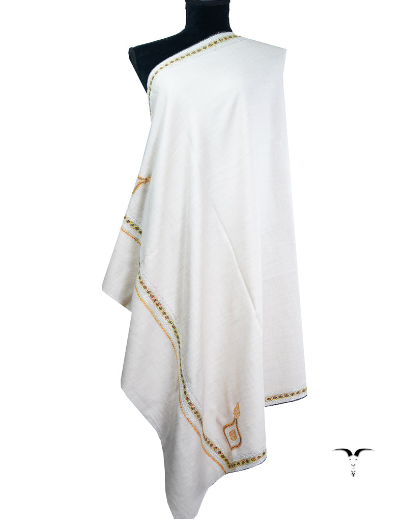 off-white embroidery pashmina shawl 8909