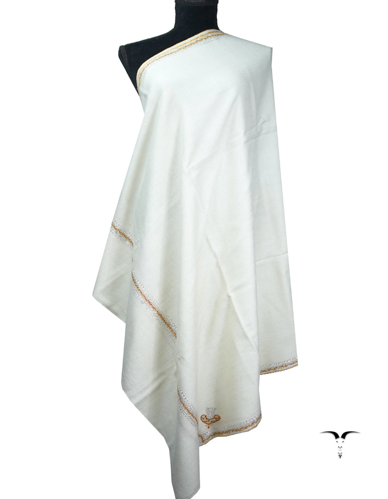 white tilla embroidery pashmina shawl 8911