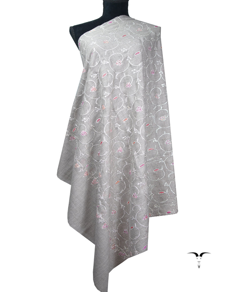 natural tilla embroidery pashmina shawl 8912