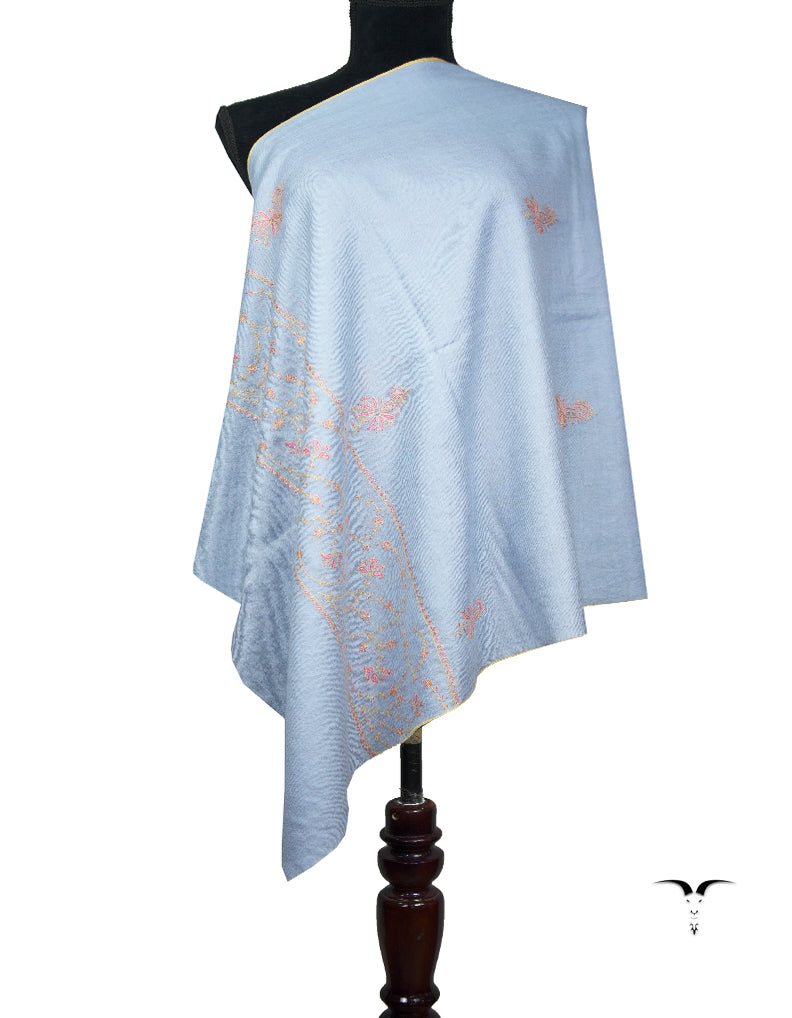 periwinkle blue butis embroidery pashmina stole 8925