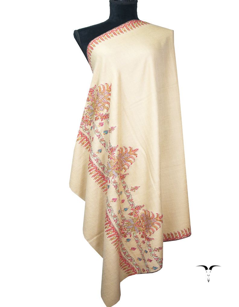 peach embroidery pashmina shawl 8952