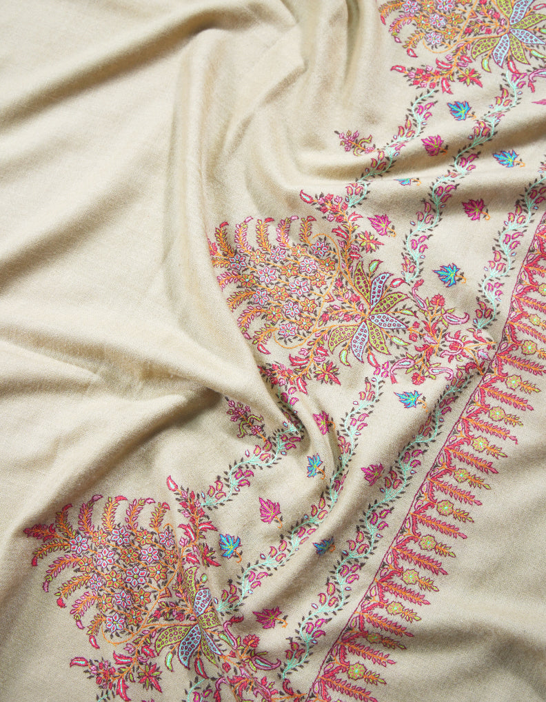 peach embroidery pashmina shawl 8952