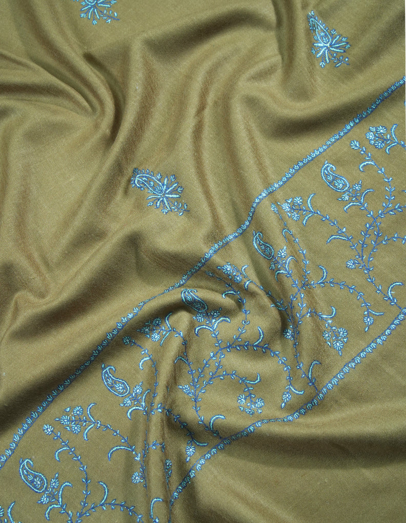 peanut brown embroidery pashmina stole 8980