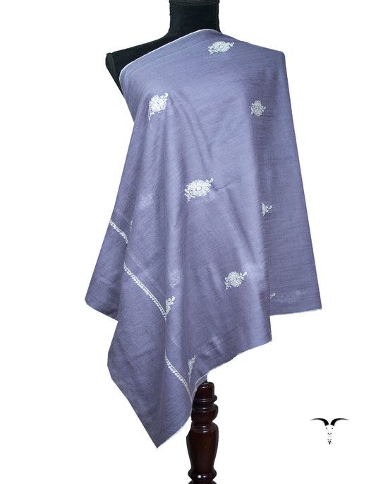 pigeon blue butis embroidery pashmina stole 8990