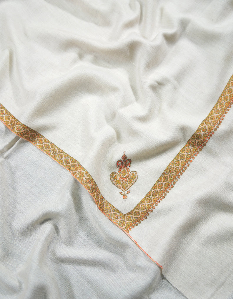 snow-white XL embroidery pashmina shawl 9021