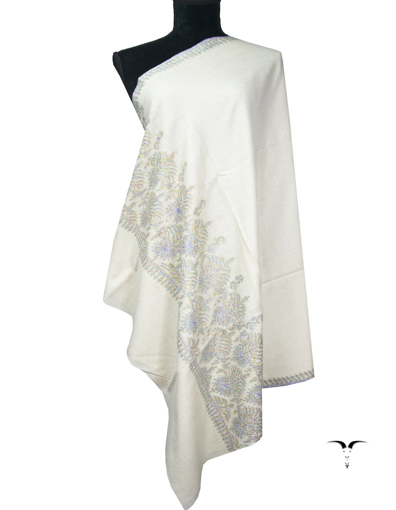 off-white embroidery pashmina shawl 9033