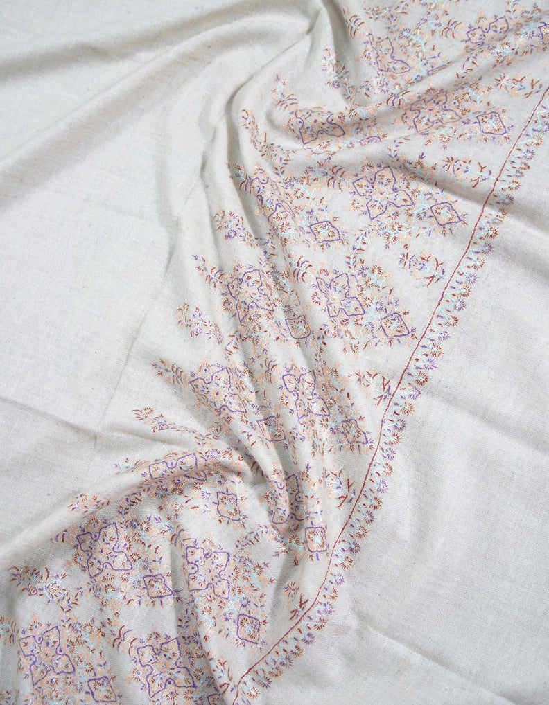 off-white embroidery pashmina shawl 9036