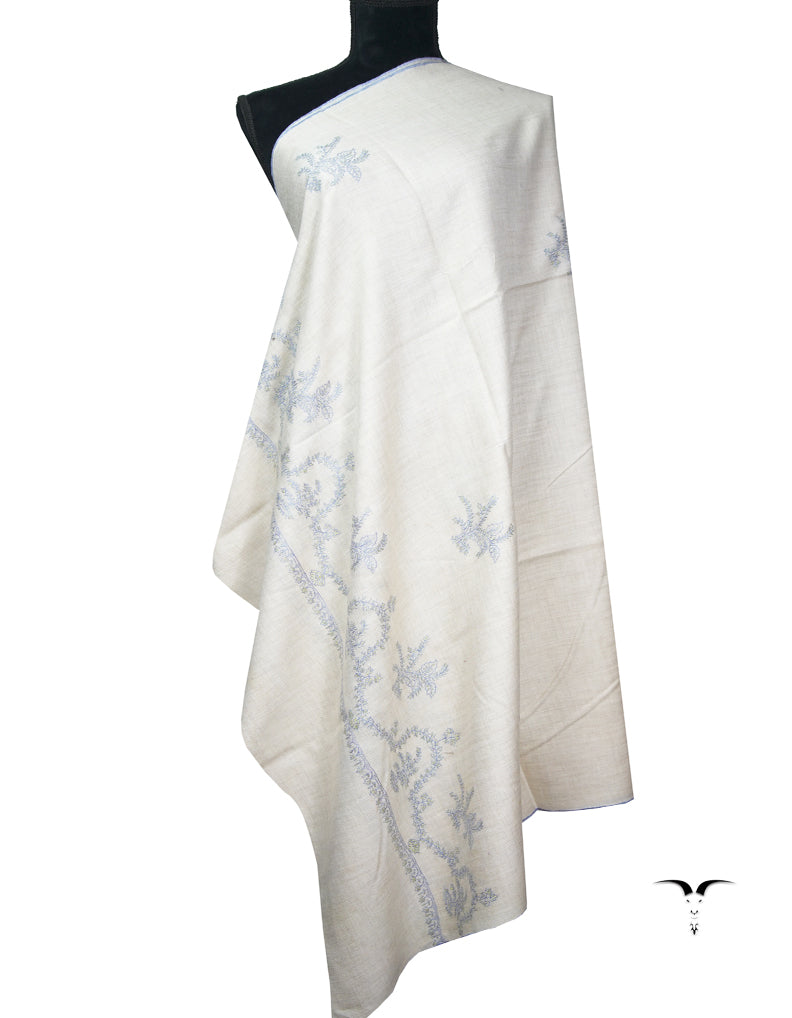 off-white butis embroidery pashmina shawl 9037