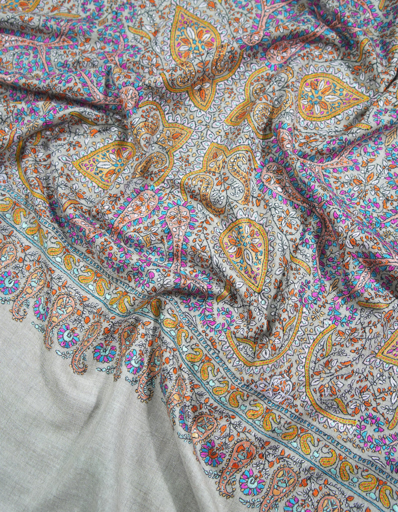 natural jamma embroidery pashmina shawl 9038