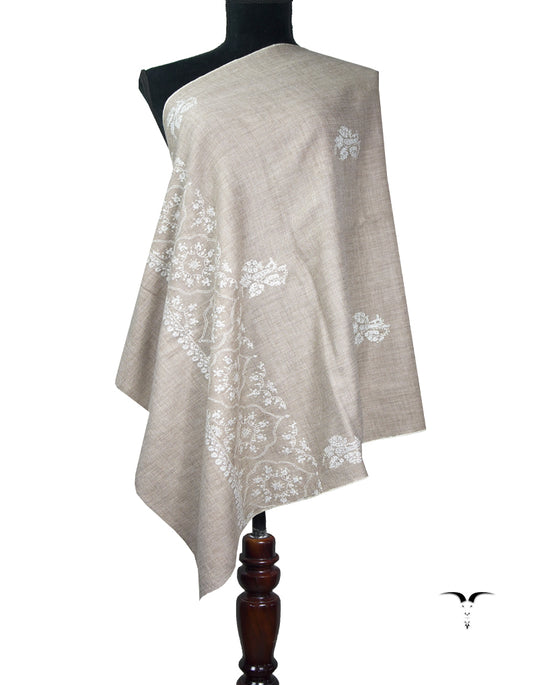 light natural butis embroidery pashmina stole 9073