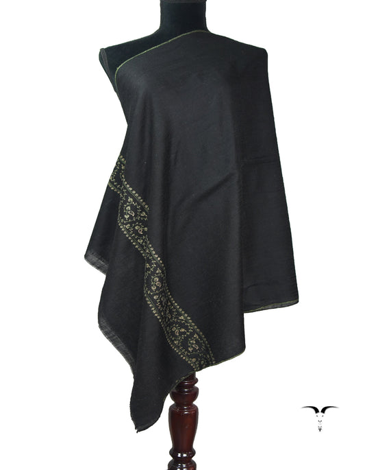 black embroidery pashmina stole 9084