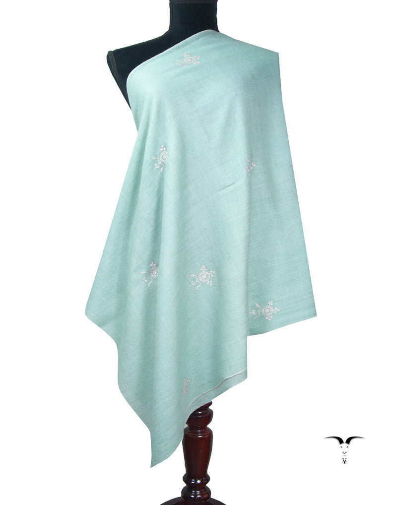 baby blue butis embroidery pashmina stole 9086