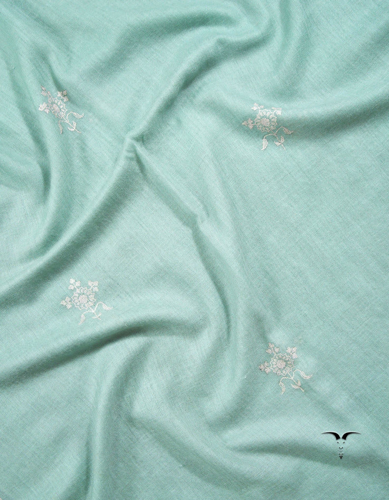 baby blue butis embroidery pashmina stole 9086